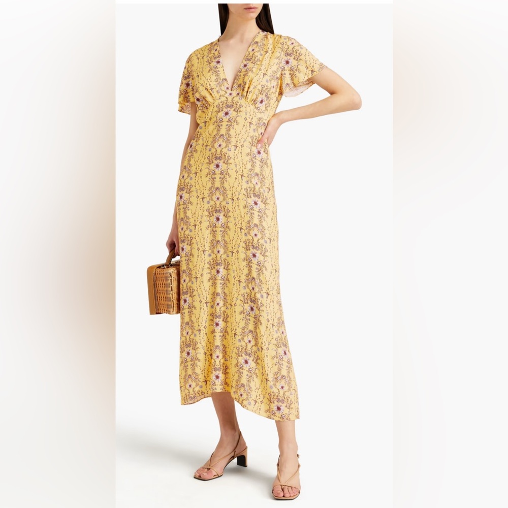 NWT- Sandro Esther Floral Print Maxi Dress - Picture 3 of 17